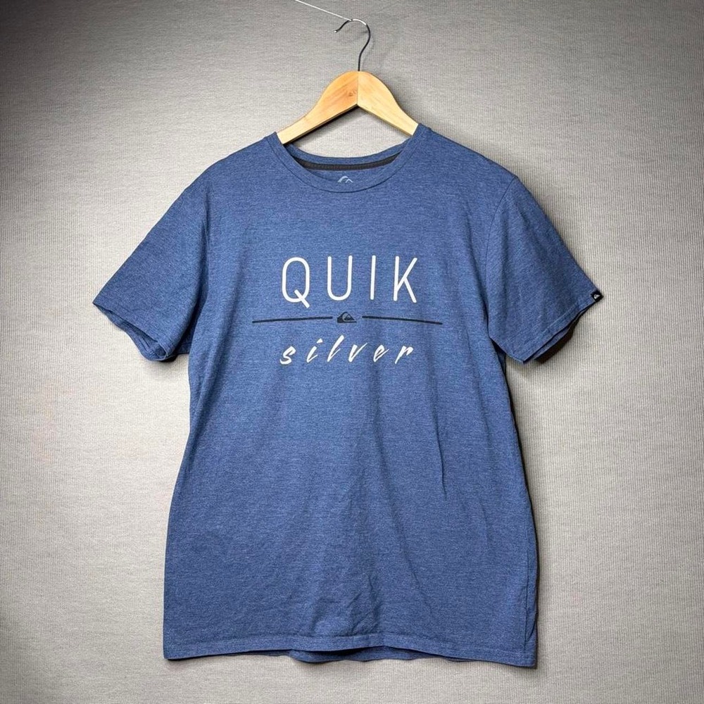 Quiksilver blue graphic surfer tee, size M